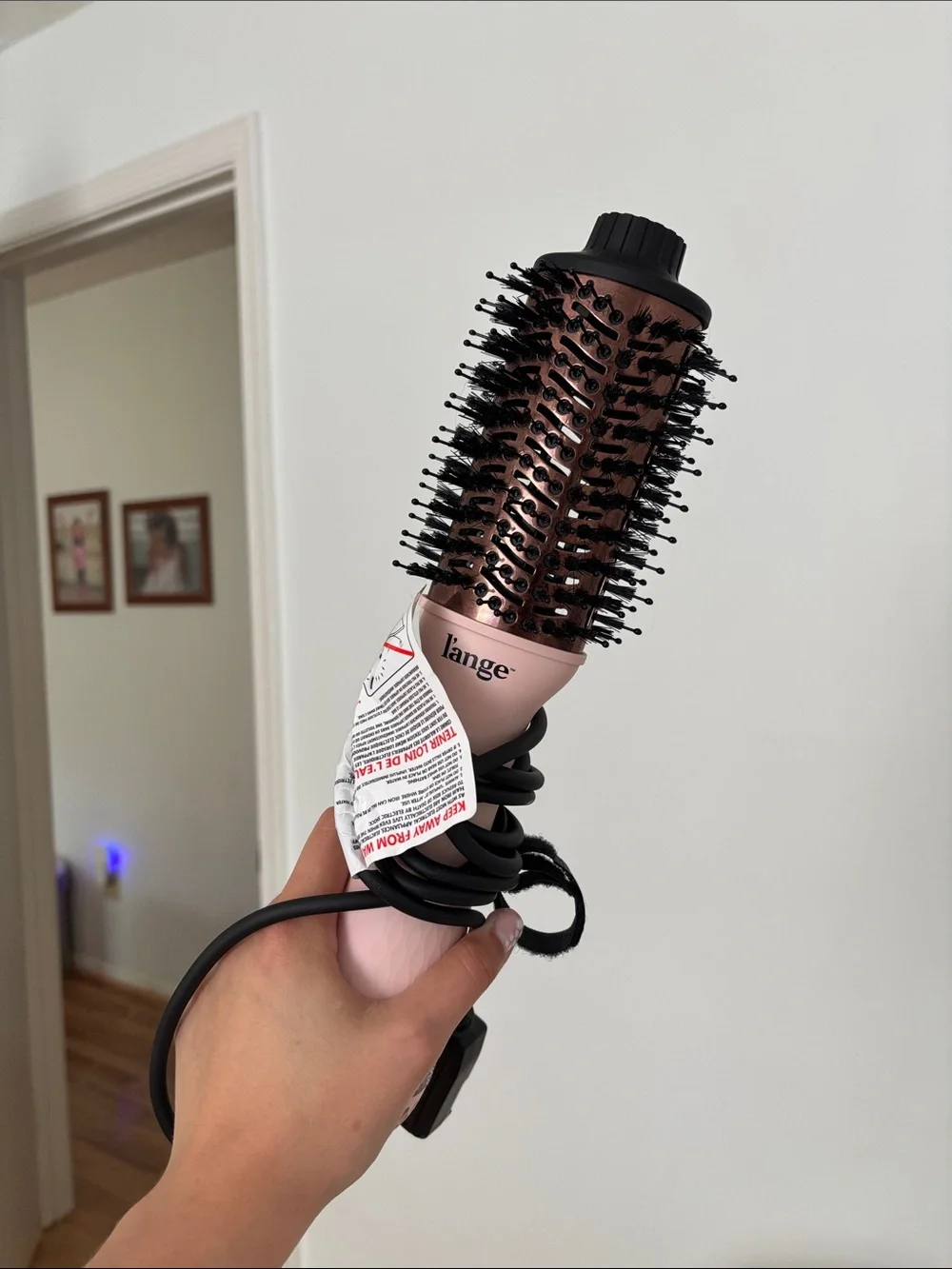 Lange Pink and Rose Gold Rotating Hot Air Styling Brush